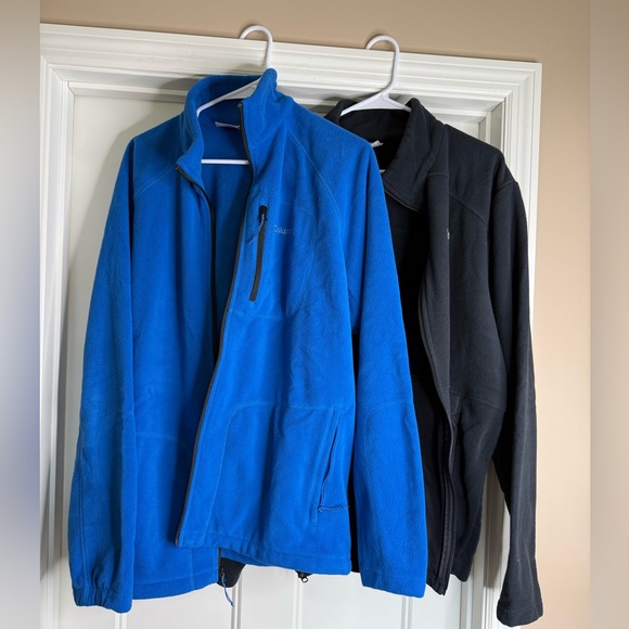 Columbia Men's Vibrant Blue and Classic Black Fleece Jackets, Size XL - Picture 1 of 14